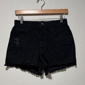 NWT Hollister Ultra High Rise Mom 3” Black Denim Women's Shorts Size 5 W27